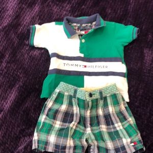 Baby boys Tommy Hilfiger shirt/shorts set
